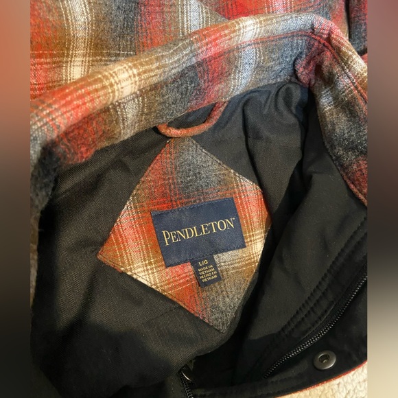 Pendleton Red and Black Plaid Zipper and Button Wool Jacket - Picture 5 of 5